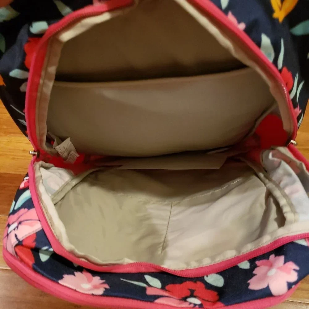 Pink and floral backpack